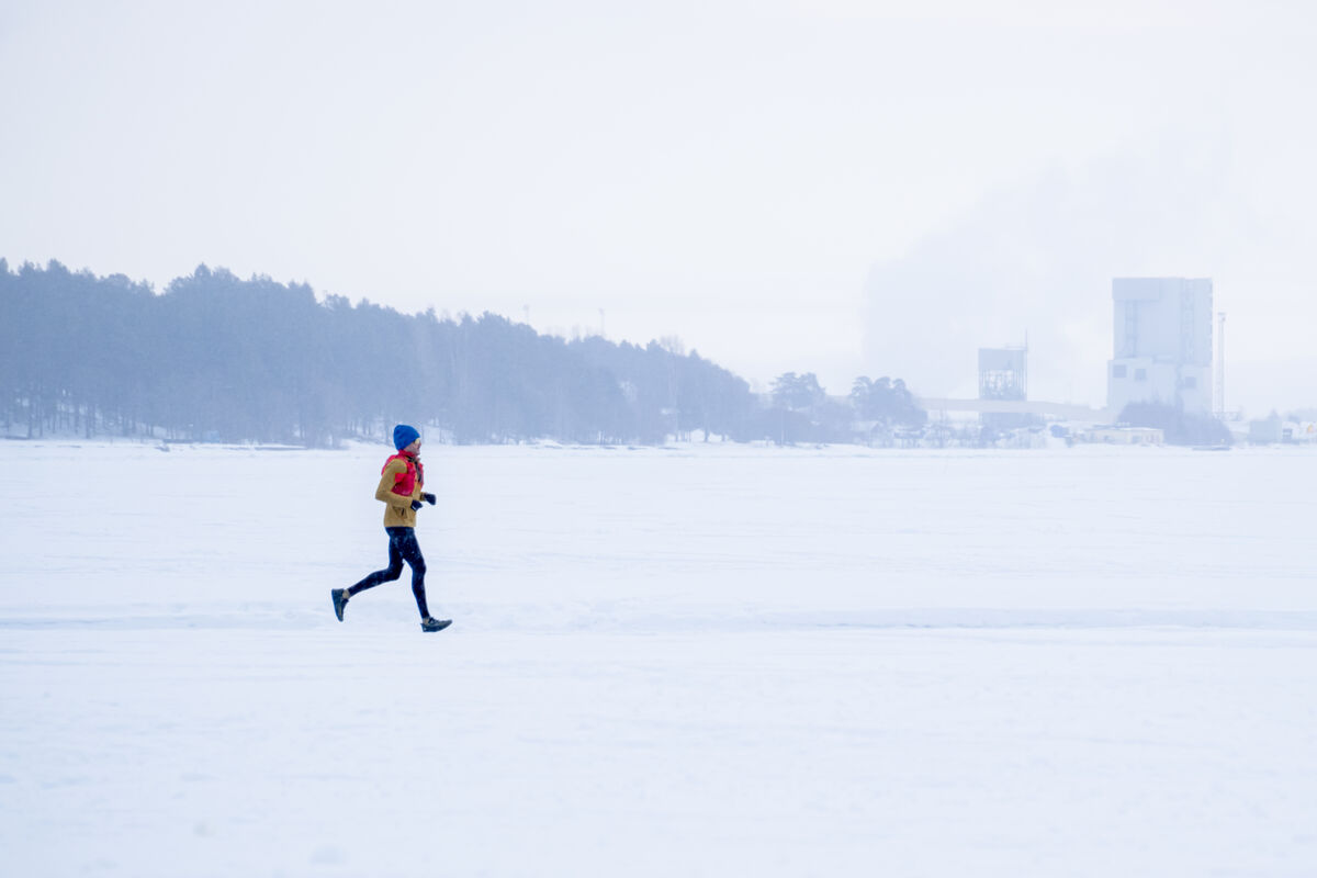 Running on a frozen lake